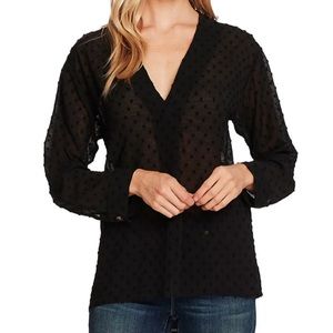 Vince Camuto Clip Dot Long Sleeve Blouse